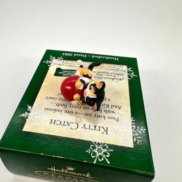 Hallmark Keepsake Kitty Catch 2003 Miniature Cat Christmas Ornament - Picture 7 of 11